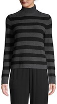 Thumbnail for your product : Eileen Fisher Striped Mockneck Wool Sweater