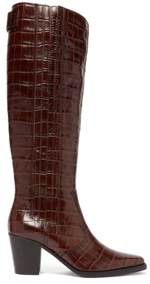 brown crocodile boots