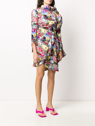 Balenciaga News-jacquard twisted mini-dress