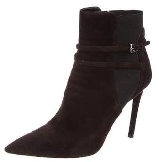 Prada Suede Pointed-Toe Ankle Boots