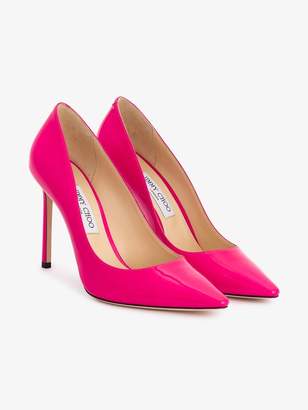 Jimmy Choo Ladies Pink Patent Leather Hot Romy 100 Pumps, Size: 39