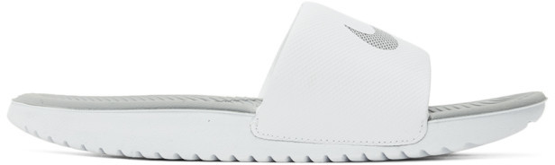 all white nike slides