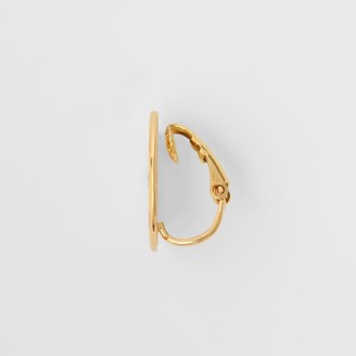 Burberry Gold-plated Monogram Motif Earrings