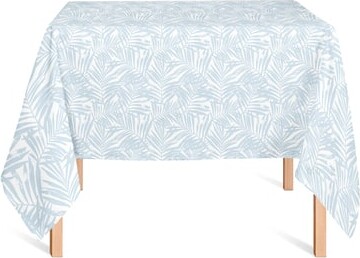58" Blue Palm Leaf Pattern Tablecloth By Designs Direct