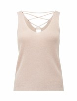 Thumbnail for your product : Ever New Rita Lace-Up Back Metallic Knit Tank