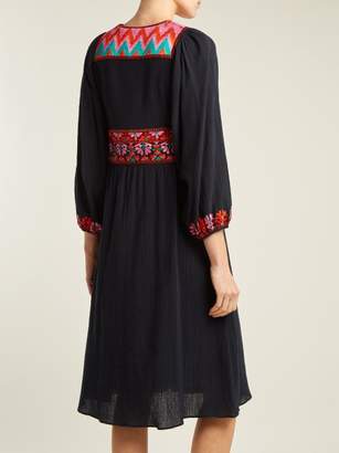 Figue Violeta Embroidered Dress - Womens - Navy Multi