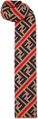 Fendi striped FF motif scarf