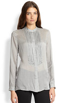 Thumbnail for your product : Burberry Striped Silk Tuxedo Blouse