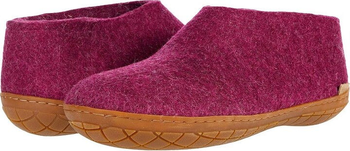 Glerups Wool Shoe Rubber Outsole Shoes Cranberry/Honey Rubber : EU 35 (US Men's 4 - Women's 5) Medium