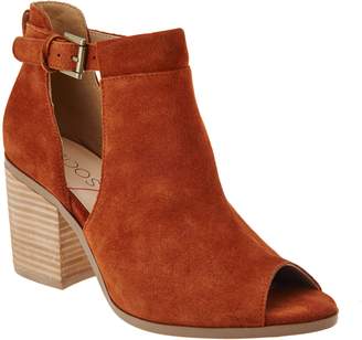 Sole Society Suede Peep-Toe Ankle Boots - Ferris
