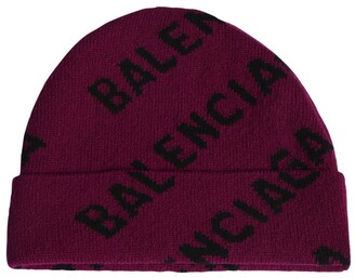 Balenciaga Logo Wool Blend Beanie