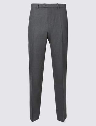 M&S Collection Tailored Fit Pure Wool Flat Front Trousers