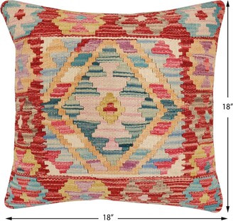 Arshs Fine Rugs Bohemian Lorraine Turkish Hand-Woven Kilim Pillow - 18'' x 18''