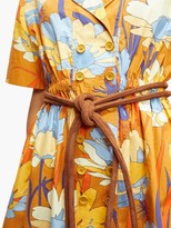 Thumbnail for your product : Fendi Daisy-print Poplin Shirt Dress - Brown Print