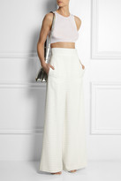Thumbnail for your product : Calvin Klein Collection Lenard cropped ribbed wool-blend jersey top