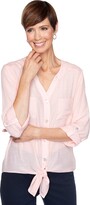 Thumbnail for your product : Ruby Rd. Women's Petite Gauze Tie Front Top