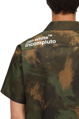 Off-White Paintbrush Printed Camo Cotton Shirt