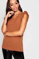 Thumbnail for your product : boohoo Frill Sleeve Woven Top