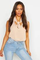 Thumbnail for your product : boohoo Pussy Bow Sleeveless Blouse