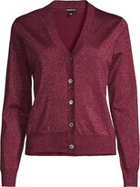 Thumbnail for your product : Minnie Rose Metallic V-Neck Cardigan