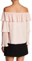 Thumbnail for your product : Naked Zebra Tiered Pleated Sleeve Blouse