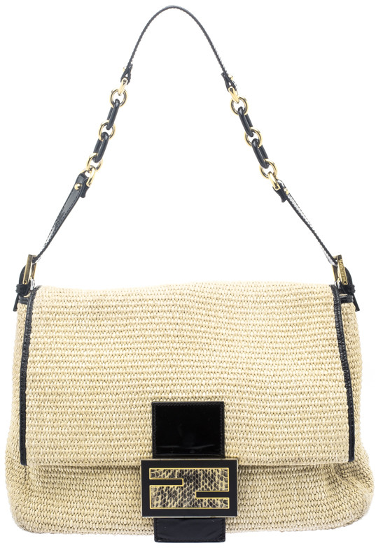 fendi raffia tote