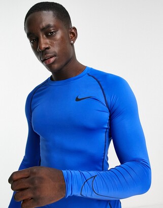 Nike Training Nike Pro Training long sleeve base layer top in blue -  ShopStyle