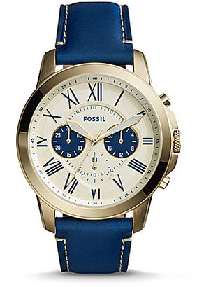 Fossil Grant Chronograph Leather-Strap Watch