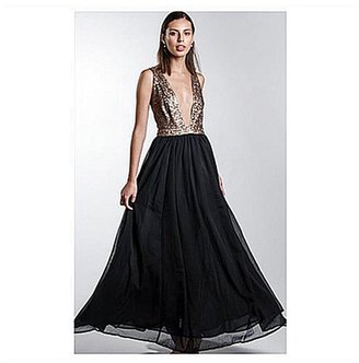 Concrete Runway Own the Night Sequins Maxi Dress