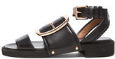 Thumbnail for your product : Givenchy Viktor Buckle Calfskin Leather Sandals in Black