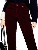 Thumbnail for your product : Topshop Burgundy Corduroy Mom Jeans 30-Inch Inseam