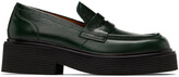 Thumbnail for your product : Marni Green Leather Penny Loafers