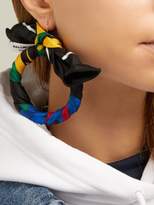 Thumbnail for your product : Balenciaga Silk Twill Hoop Earrings - Womens - Multi