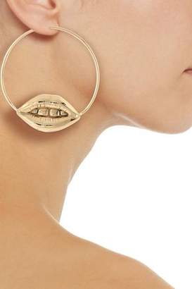 Aurélie Bidermann Red District 18-Karat Gold-Plated Hoop Earrings