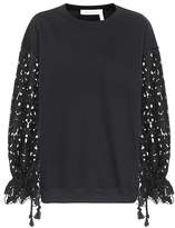 See By Chloé Lace sleeved cotton swea 