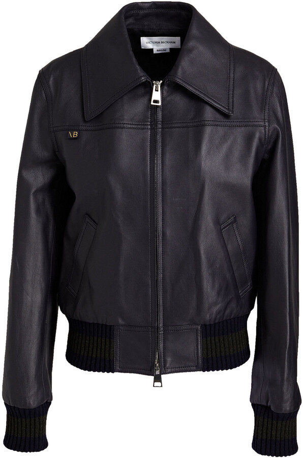 Victoria Beckham Leather bomber jacket ShopStyle