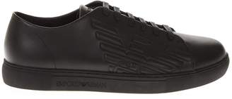Emporio Armani Emporio Black Leather Sneakers