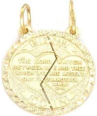 FindingKing 14K Gold Mizpah Charm Jewish Friendship Jewelry 18mm