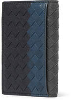 Thumbnail for your product : Bottega Veneta Intrecciato Pebble-Grain Leather Bifold Cardholder - Men - Blue
