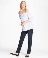 Thumbnail for your product : Brooks Brothers Striped Cotton Poplin Off-the-Shoulder Blouse