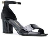 Thumbnail for your product : Ferragamo varnished flower heel sandals