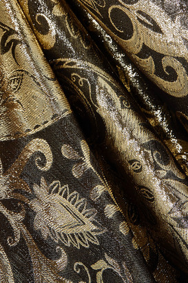 Oscar de la Renta Oversized Metallic Silk-blend Jacquard Kaftan