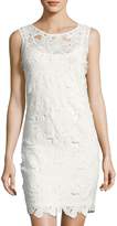 Thumbnail for your product : Neiman Marcus Sleeveless Lace Shift Dress, Ivory