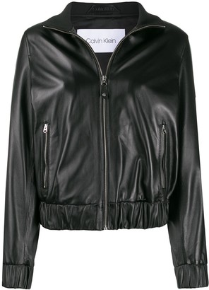 calvin klein ladies leather jacket