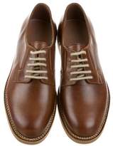 Thumbnail for your product : Brunello Cucinelli Leather Round-Toe Derby Shoes w/ Tags