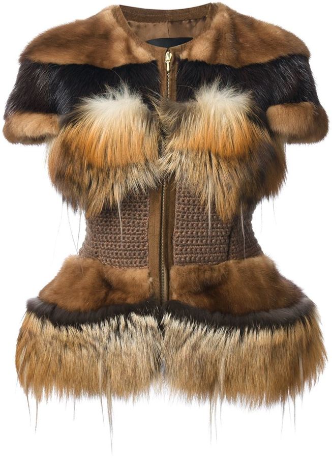 Liska Haute Fourrure By Romain Brau panelled fur jacket - ShopStyle