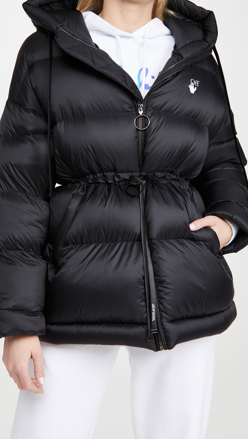 Off-White Belted Puffer Coat - ShopStyle