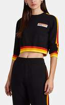 Thumbnail for your product : Opening Ceremony Women's Striped Cotton-Blend Crop Sweater - Black