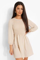 Thumbnail for your product : boohoo 3/4 Sleeve Smock Dress