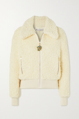 J.W.Anderson Embellished Wool-bouclé Jacket - Off-white